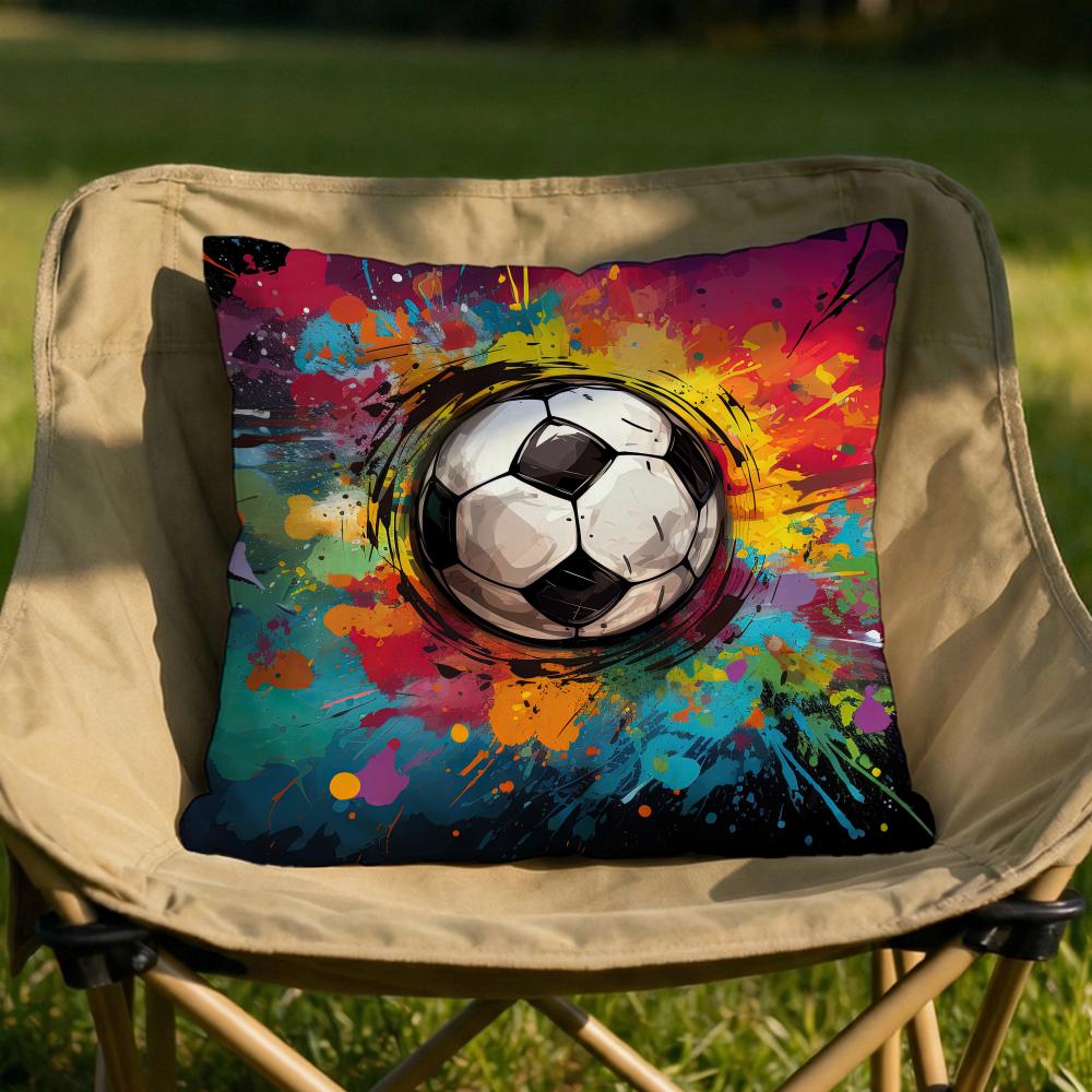 New football print Cushion Cover Soft Reversible  Durable Pillow Cover  MultiScene Use for Home  Car Daily Comfort