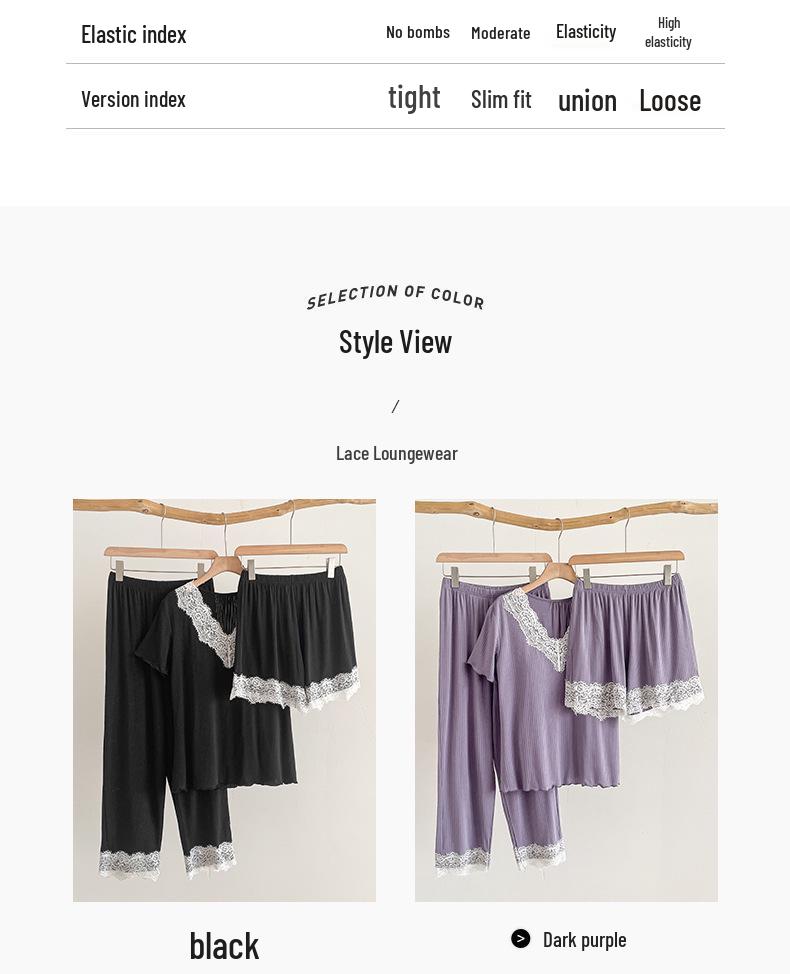 Women's Premium Three-Piece Pajama Set, Spring/Autumn, Outdoor-Ready, with Lace & Chest Pads, Comfortable Casual Home Wear