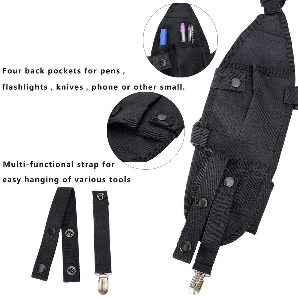 ABBREE Double Radio Shoulder Harness Holster Chest Holder Radio Case Vest Rig for Baofeng Motorola Midland Cobra 2-Way Radio Walkie Talkie