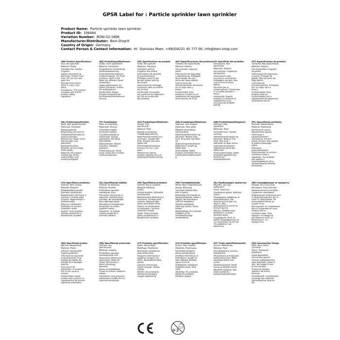 Arroseur sectoriel avec piquet de terre
