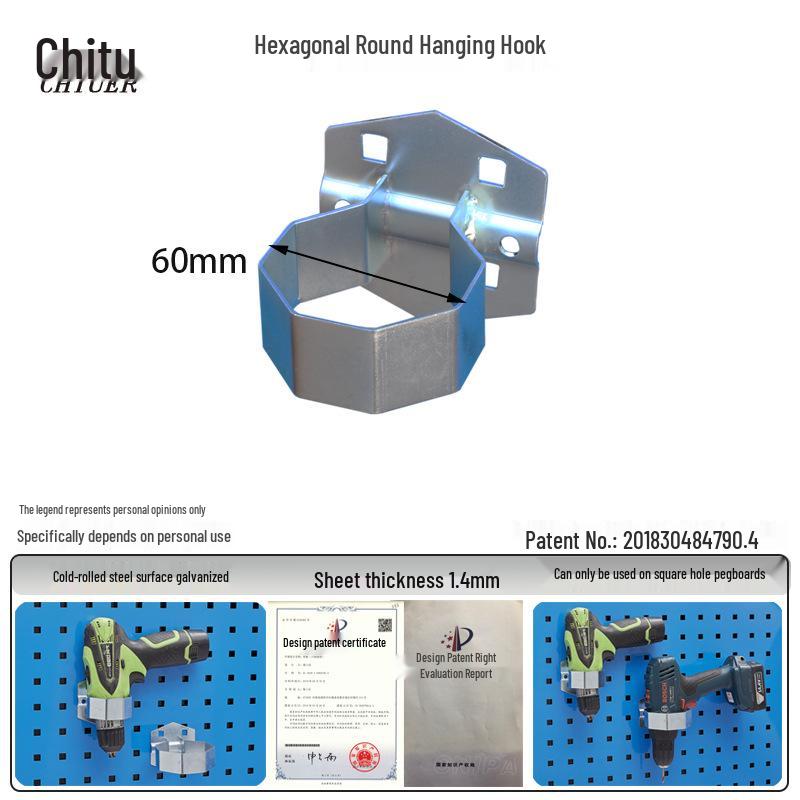 Stainless Steel Pegboard Rack & Hook Set for Tool Organization