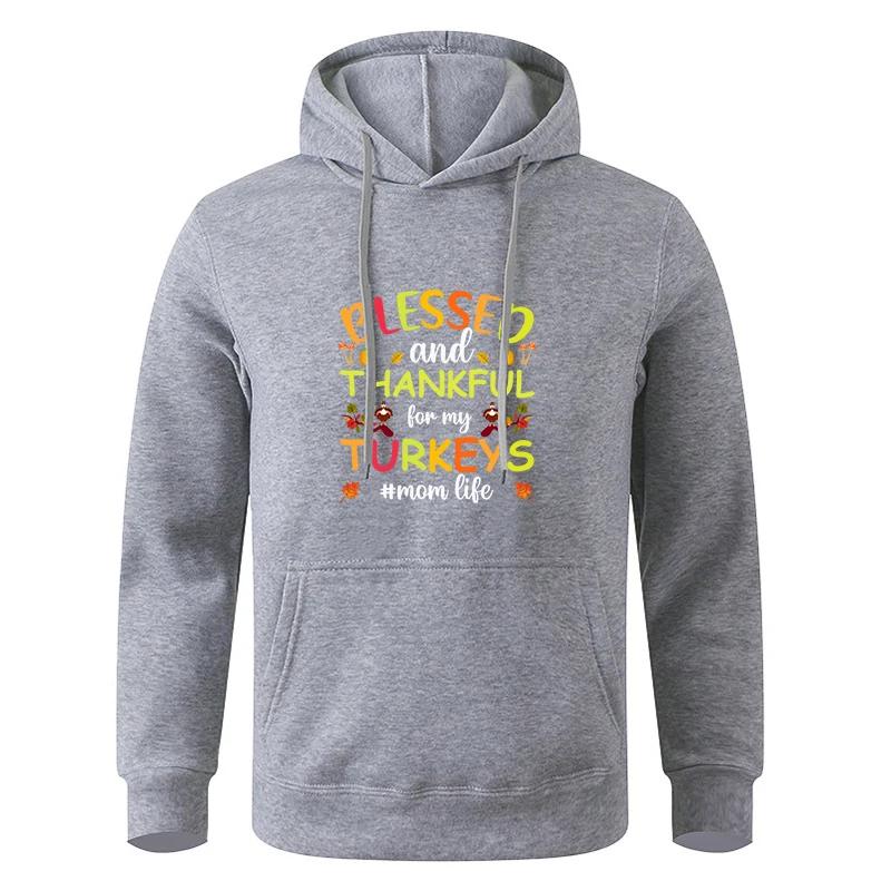 Autumn Hooded Sweatshirt Black Gray Teens Long Sleeve Sportswear Hoodie