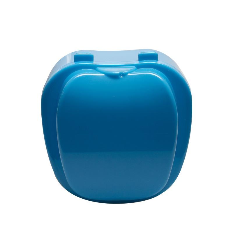 Apple Shape Denture Bath Box Case Dental False Teeth Storage Box with Hanging Net Container
