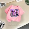 Summer Fashion Girls' Short Sleeved T-shirt Cute Printed Girls' Casual Versatile Top Cross Border