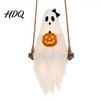 Vnitřní Venkovní Sváteční Dekorace Halloween Osvětlený Duch na Houpačce se Svítícím Dýní, Závěsná Strašidelná Slavnostní Atmosféra Party Suvenýry pro Verandu Zahrádku,