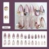 24pcs Pearl bow Fine Glitter False Nails French Press on Nails Manicure Fake Nails  Women