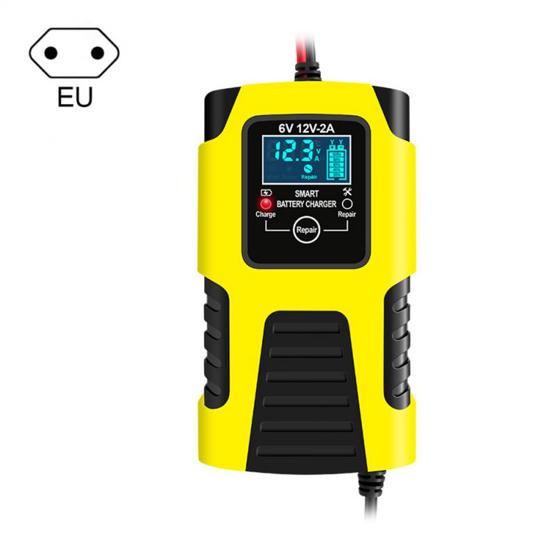 Automatic 2A 6V 12V Car Battery Charger -Acid GEL AGM Wet Calcium Deep Cycle VRLA Pulse Repair with LCD Display