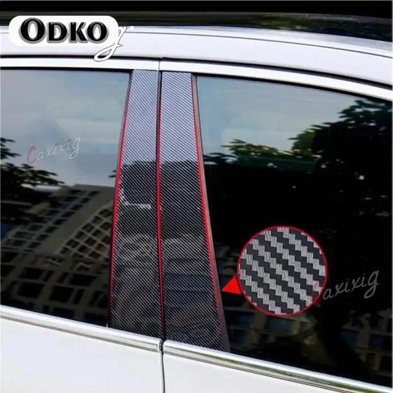4Pcs Car Window Door Column B C Pillar Post Cover Trim For Mazda 2 Hatchback 2007-2013 Glossy Black PC Sticker Car Accessories