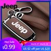 Für Jeep Zinklegierung Leder Auto Smart Key Hülle Abdeckung Fob Für Jeep Grand Cherokee WK2 KL Wrangler JK Renegade Commander Compas
