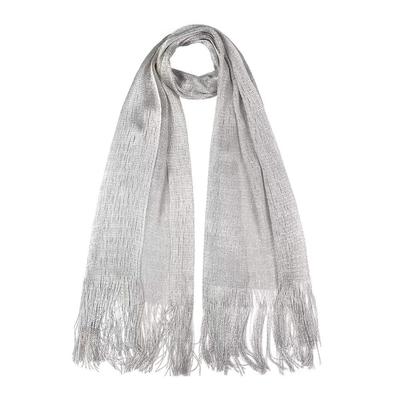 Sunscreen Lace Tassels Silk Scarf Bib Neck Cover Bright Hollow Shawl Thin Fashion Golden Silvery Shiny Scarves