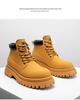2025 Herbst/Winter Herren High-Top Gelbe Leder Martin Stiefel - Lässige Outdoor Höhenverstärkende Arbeitskleidung Schuhe