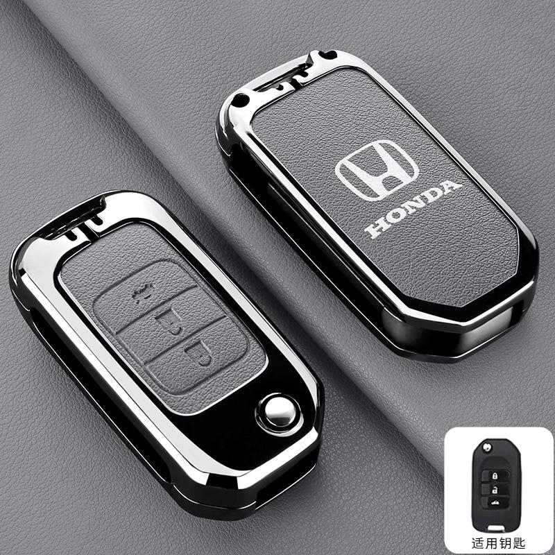 Zinc Alloy Car Flip Smart Key Case Cover Protection Shell For Honda Civic 4d 9th Gen 10 Accord XRV Life Jazz Crv Fit CR-V Crider