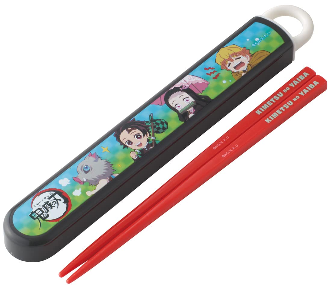 Skater Chopsticks and Chopstick Case Demon Kimetsu no Yaiba Mission Made in Children s Set, Antibacterial, Slayer Pilgrimage, Japan, 16.5cm,