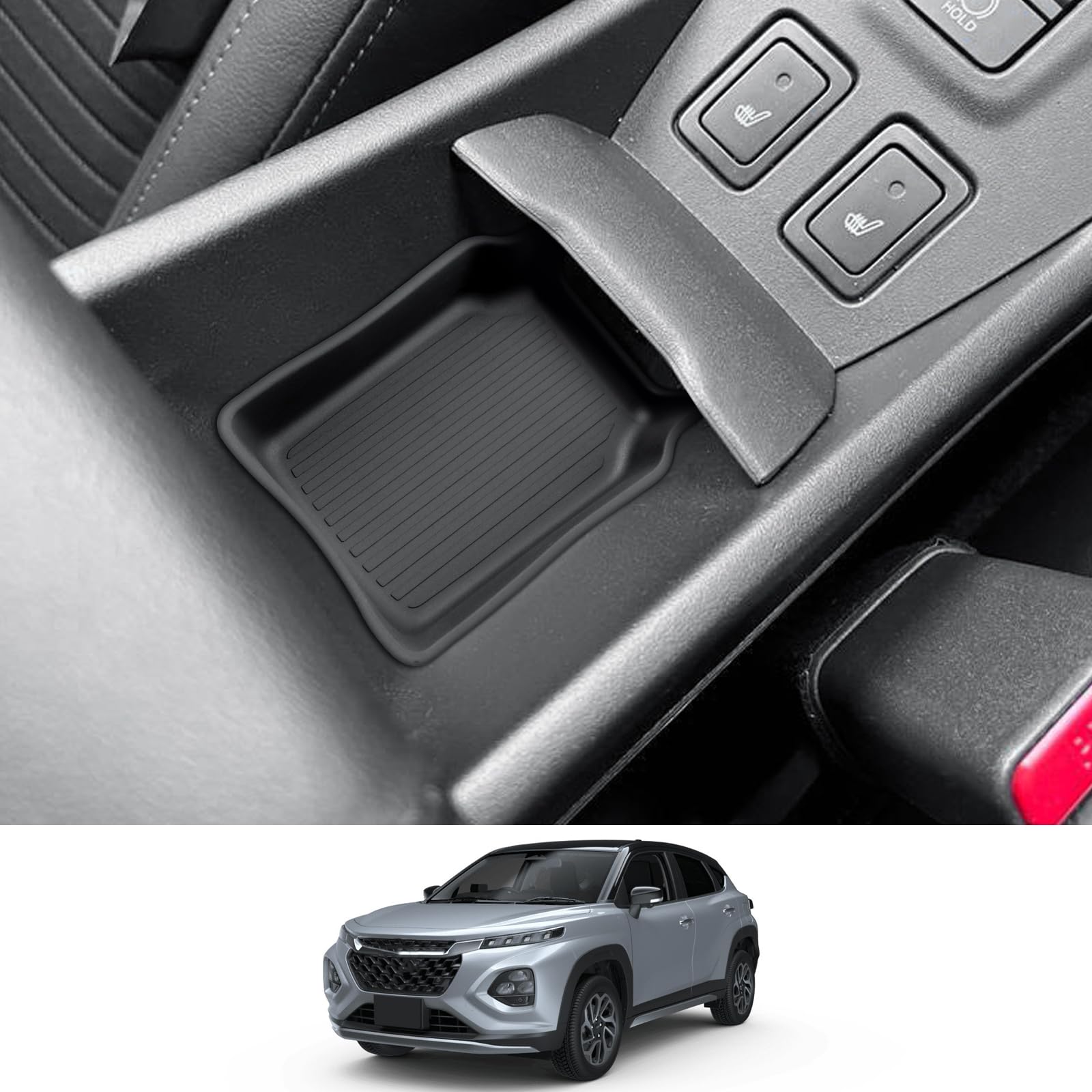 

New Suzuki Fronx Console Box with Silicone Center Console Small Item Mat Fronx WEB3S Console Car Storage Car Fronx Fronx Interior Prevents Shaking and