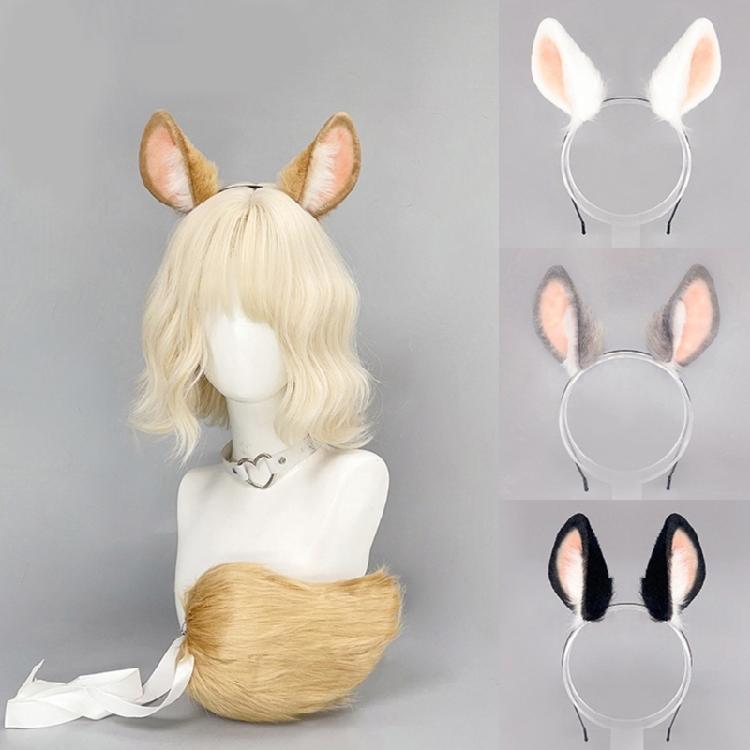 Animal Ears Headbands Animal Tail Bunnies Costumes Bunnies Ears Headband Faux Furs Tail Halloween Cosplay Party Costume