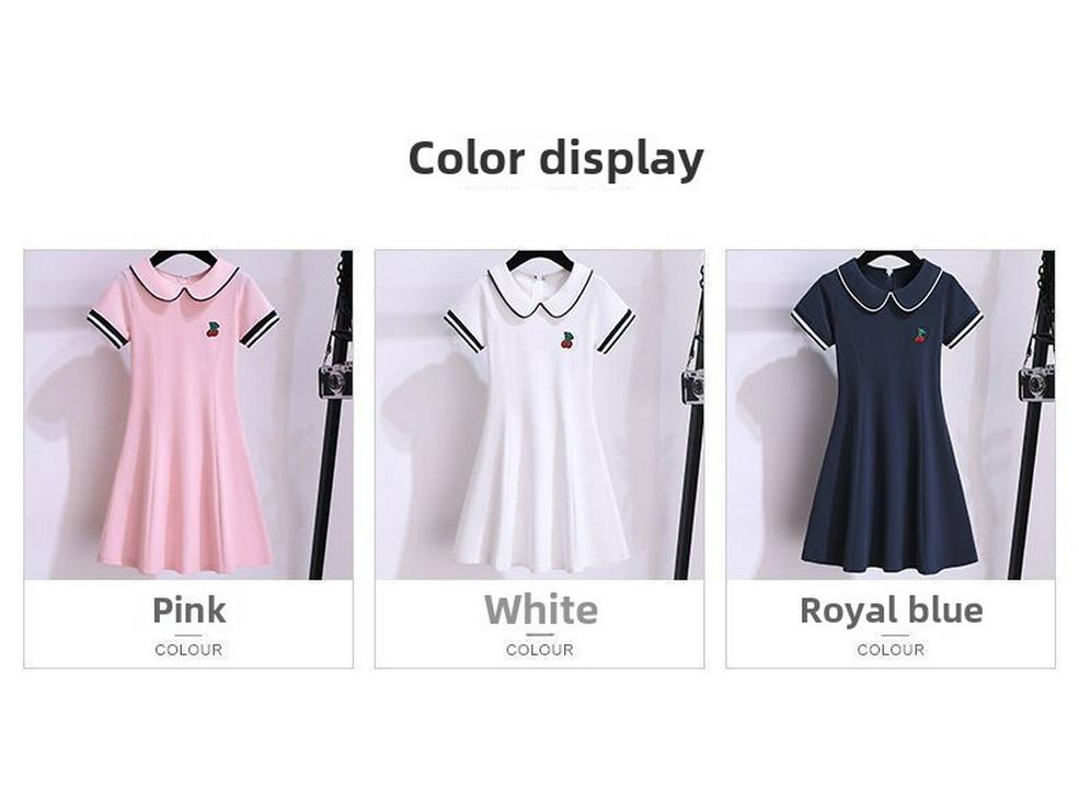 Dívčí letní šaty princeznovského stylu ve stylu vysoké školy s panenkovým límečkem