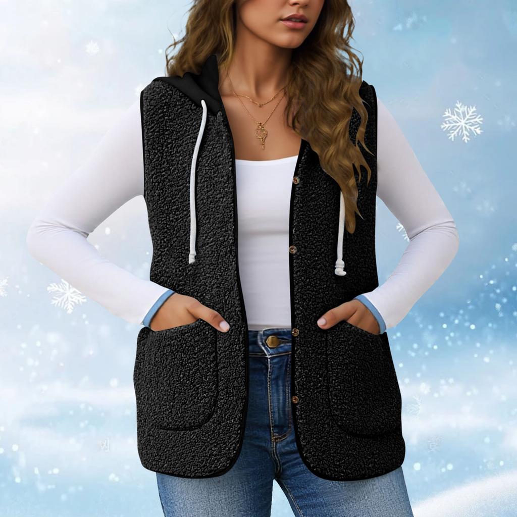 Women's Fashion Casual Loose Lamb Wool Female Short   Winter  Vest