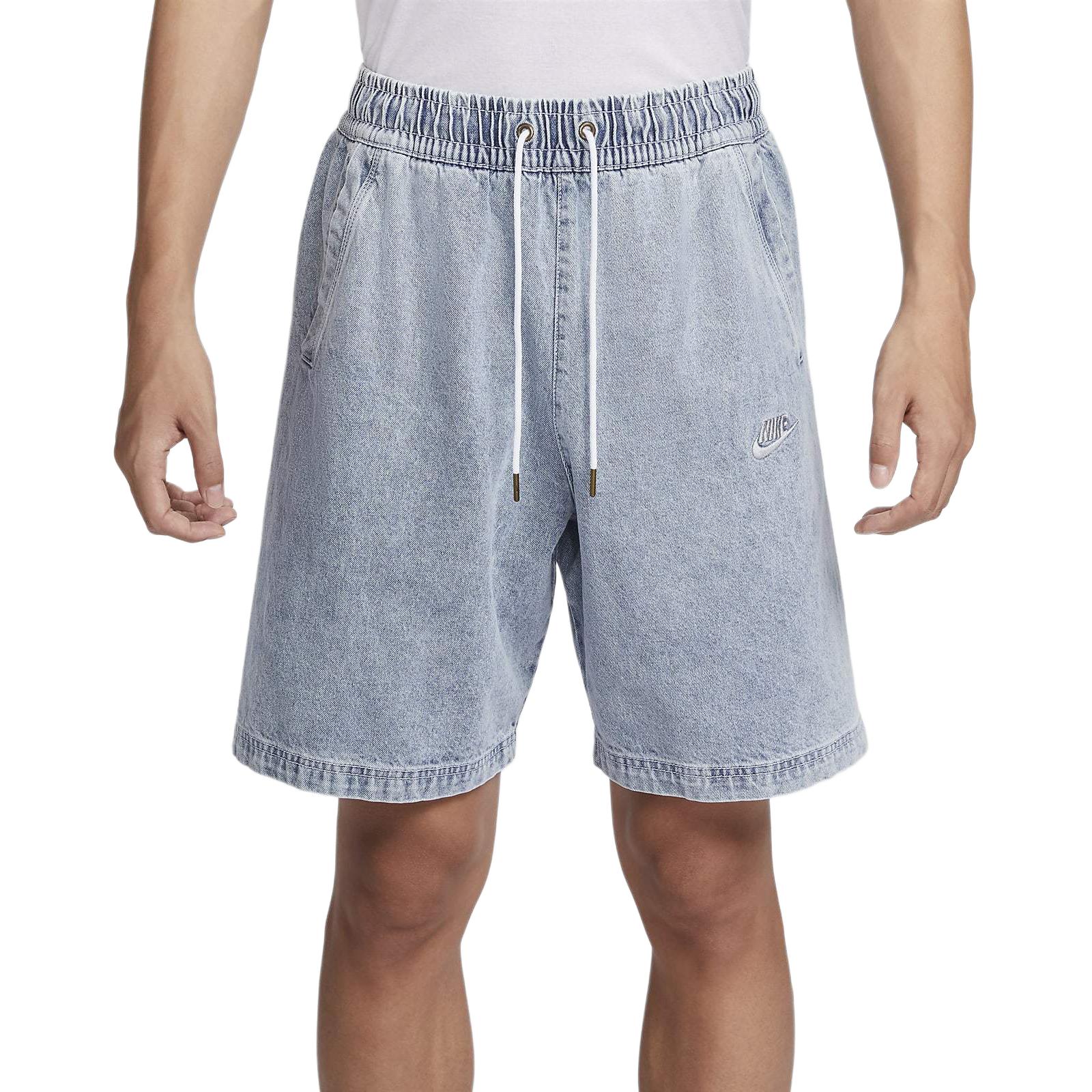 

Nike Alumni Solid Color Vintage Versatile Lace-Up Mid-Waist Five-Point Denim Shorts Men shorts Light-Military-Blue HQ1470410 L