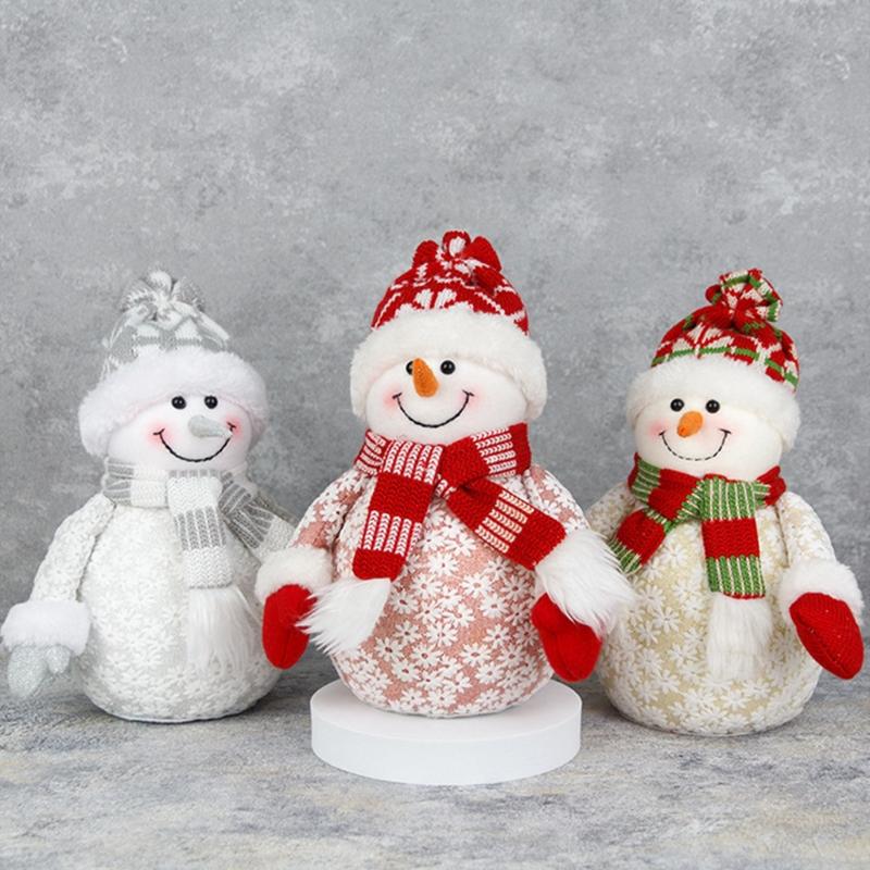 Toys Christmas Figurines Foam Snowman Ornaments Santa Claus Tree Statue Landscape Handicraft Shop Window Home Decoration