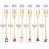 Stainless Steel Material Fruit Forks Christmas Snack Dessert Forks Food Pick Set