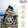 Wolf Jungle Customize Text Blanket Throw Personalized Blanket Ultra-Soft Great for Sofa Bed Nap Chair Four Seasons Universal