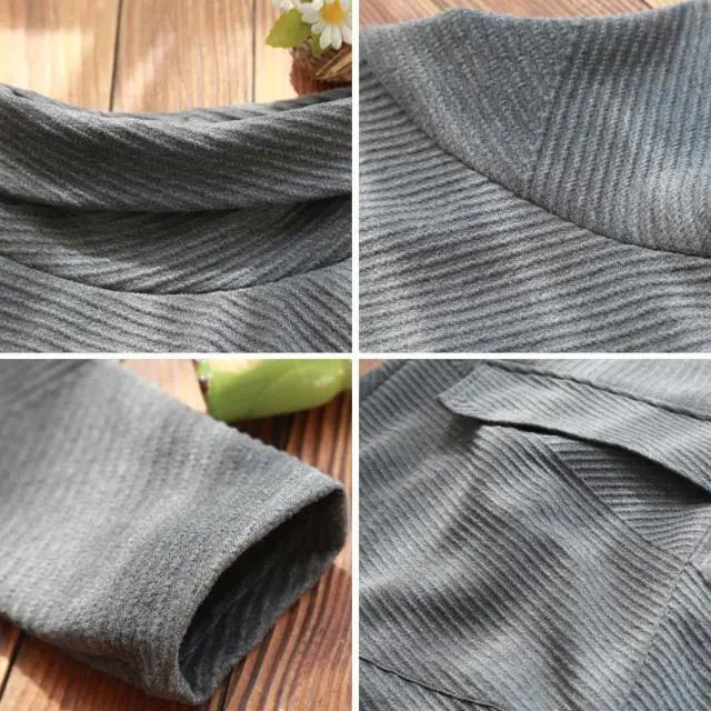 Retro Rollkragen Strickkleid Frühling Lang Überknie Dickes Innenfutter Unterrock Lockeres Temperament Langer Rock