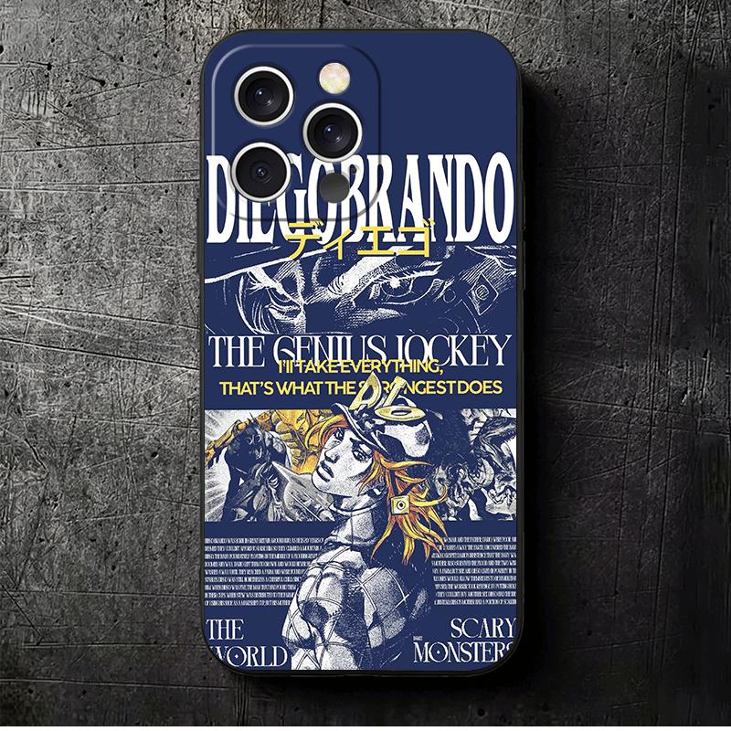 

JoJo Adventure Cool Soft Phone Case for iPhone 16 16E 17 Air 15 Pro Max 14 Plus 13 Mini 11 12 7 Black Cover Back Shell iPhone 14 Pro