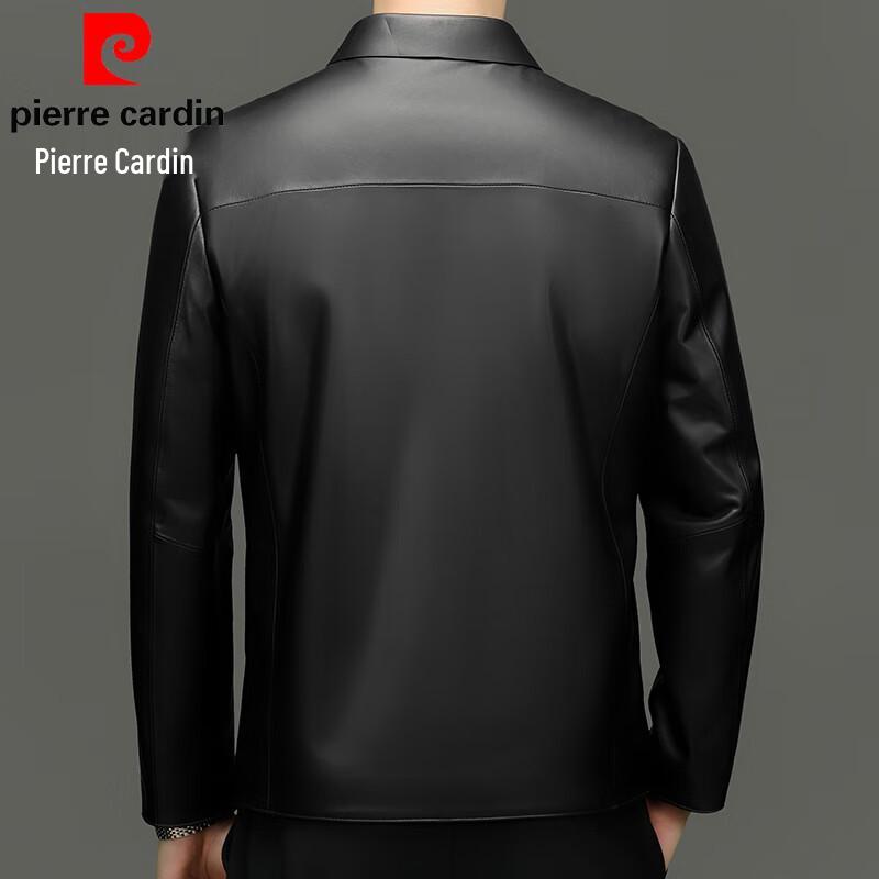 Pierre Cardin Men's Sheepskin Turn-Down Collar Leather Jacket