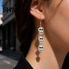 Retro Statement Earrings 1 Pair Acrylic Halloween for Women, Triple Skulls Drop Dangle Cool Alloy Ear Hooks Earrings, Gothic Jewelry Gifts Holiday