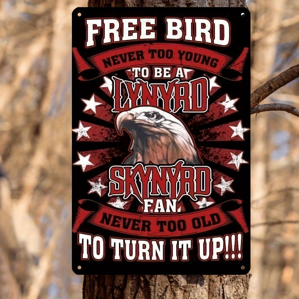 Free Bird Vintage Metal Wall Art Classic Rock Band Iron Decor Ideal for Home Bar Cafe Office Indoor Outdoor Display