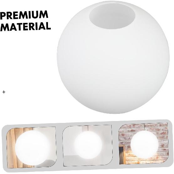 Vaguelly 6 Inch White Frosted Glass Globe Lamp Shade - Replacement Glass Globe Shade Cover, Round Ball Lamp Cover for Ceiling, Wall Fixtures