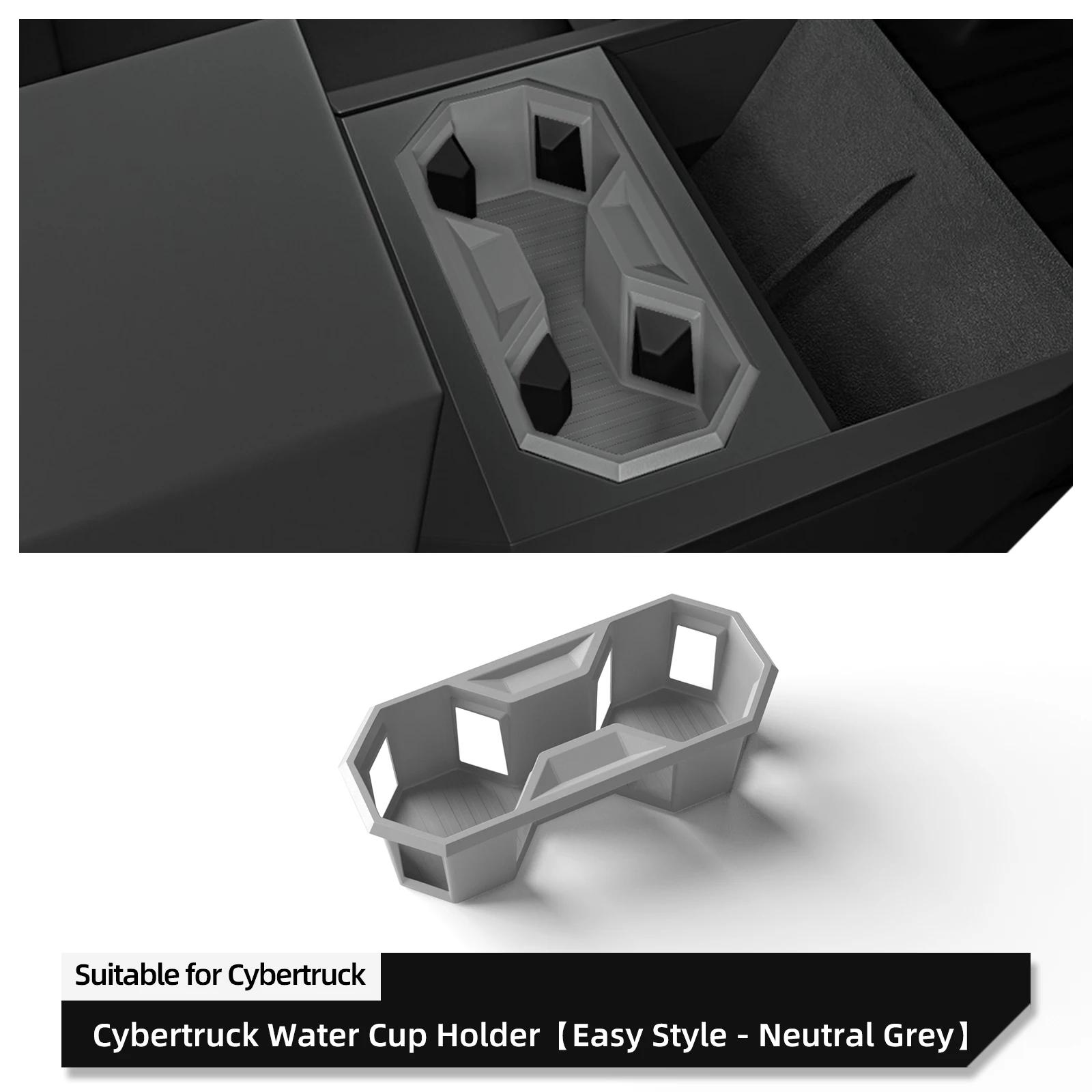 

for Tesla Cybertruck 2024 Water Cup Holder Storage Box Silicone Shock-Absorbing Central Armrest Cup Tray Tidying Car Accessories