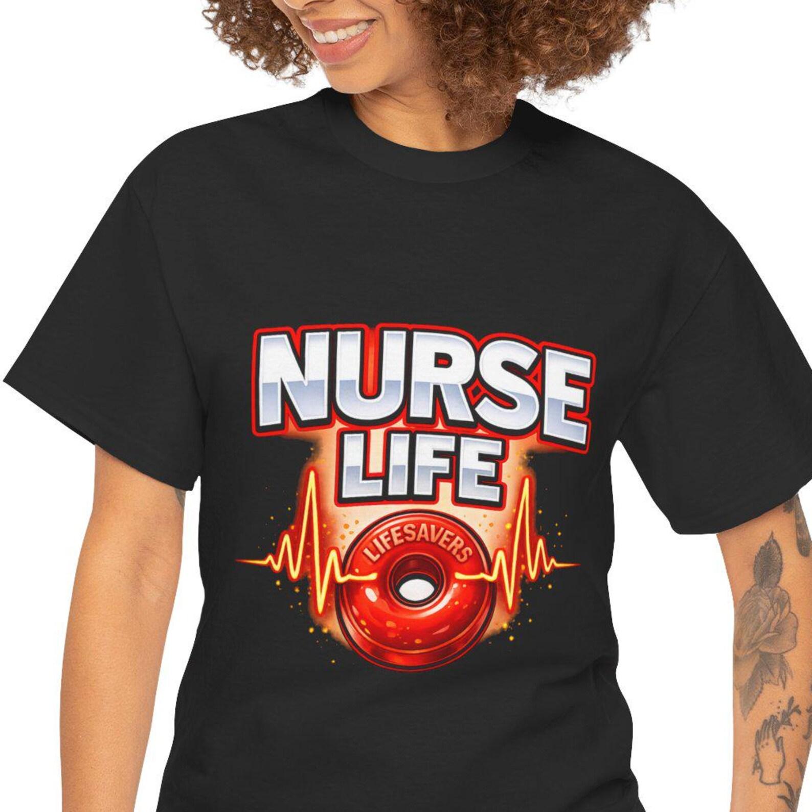 Nurse Life stethoscope heartbeat T-Shirt | Medical RN Nursing Tee S