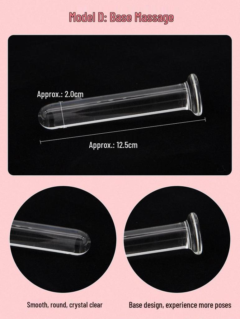 Adult Transparent Crystal Glass Anal Dilator Plug - Wearable Erotic Toy