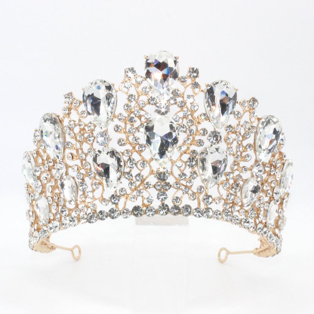 New Fashionable Alloy Rhinestone Red Green Crown Wedding Crown Bride Crown Tiaras