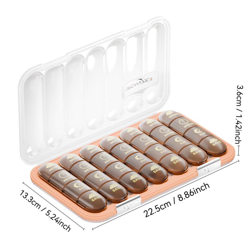 21/28 Grids Pill Box Large Capacity Pill Container Medicine Storage Box Weekly Vitamin Organizer Plastic Moisture Resistant