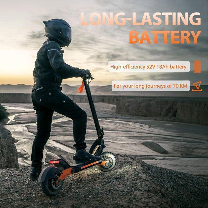 KuKirin G3 - Elektrischer Klapproller - 1200W Motor - 52V 18Ah Batterie - 10.5" Reifen - Reichweite 70KM - Max. 50KM/H - Schwarz