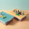 Clear Children's Toy Organizer 2 Layers Particle Holder Building Blocks Storage Box  for Kids