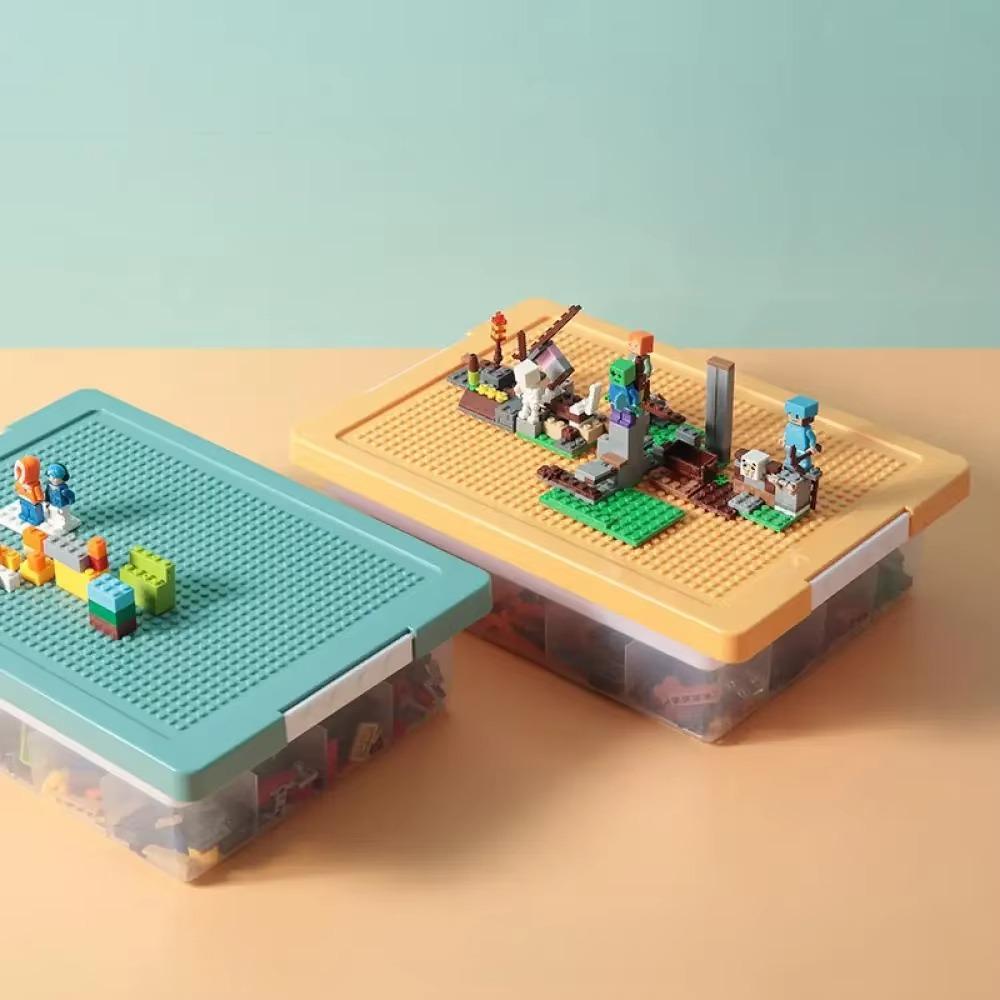 Clear Children's Toy Organizer 2 Layers Particle Holder Building Blocks Storage Box for Kids