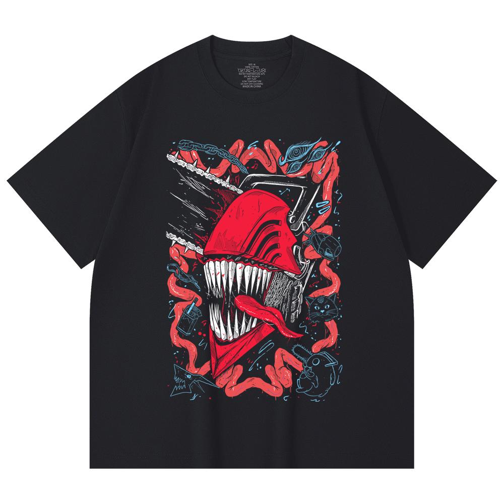 230 Gsm 100% Cotton Chainsaw Man V29 Denji Print Unisex Heavy Cotton T Shirt