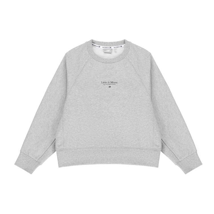 (WMNS) New Balance Casual Sports Alphabet Printing Pullover Round Neck Hoodie light grey Women s 5CC13022-GR XL