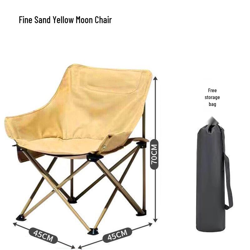 Portabel månstol: Camping-, fiske- och picknickpall med ryggstöd