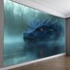 2D Furchterregender Drache Wandteppich Mythisches Wesen Zuhause Hintergrund Dekor