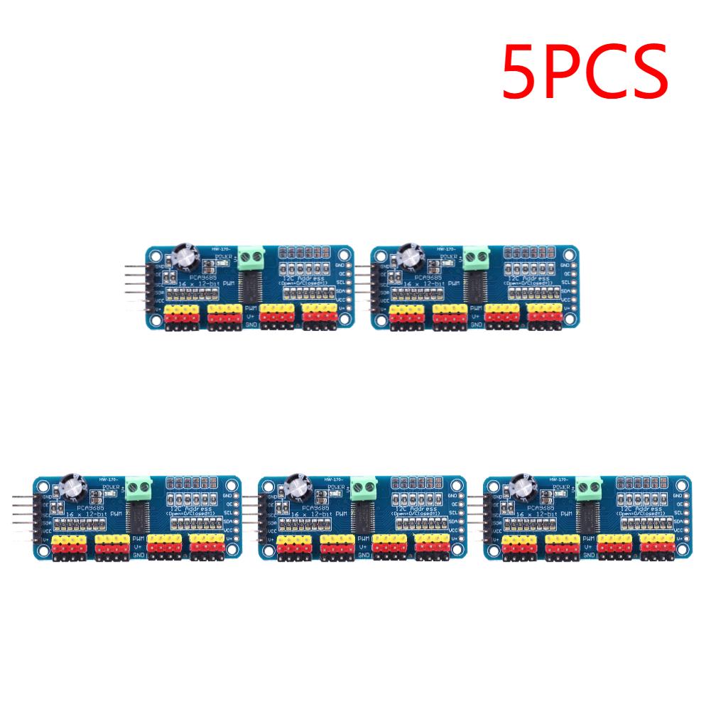 PCA9685 PWM Servo Motor Driver Board Controller IIC Interface 16 Channel 12-Bit PWM Servo Motor Driver Board for Arduino Robot