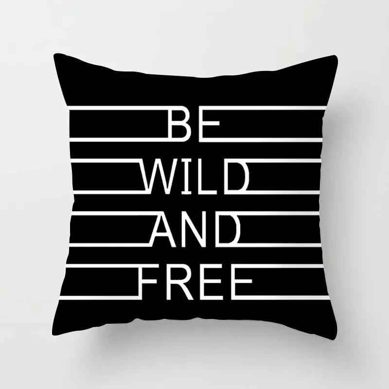Black line decorative pillowcase living room office ornaments home decoration cushion cover with zipper