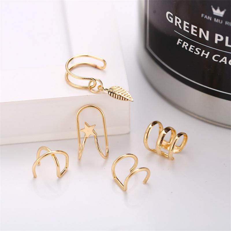 Neuer goldfarbener Metall-Ohr-Cuff Nicht-piercing Ohrclips Fake-Knorpelohrringe Clip-Ohrringe für Damen Herren Ohrschmuck
