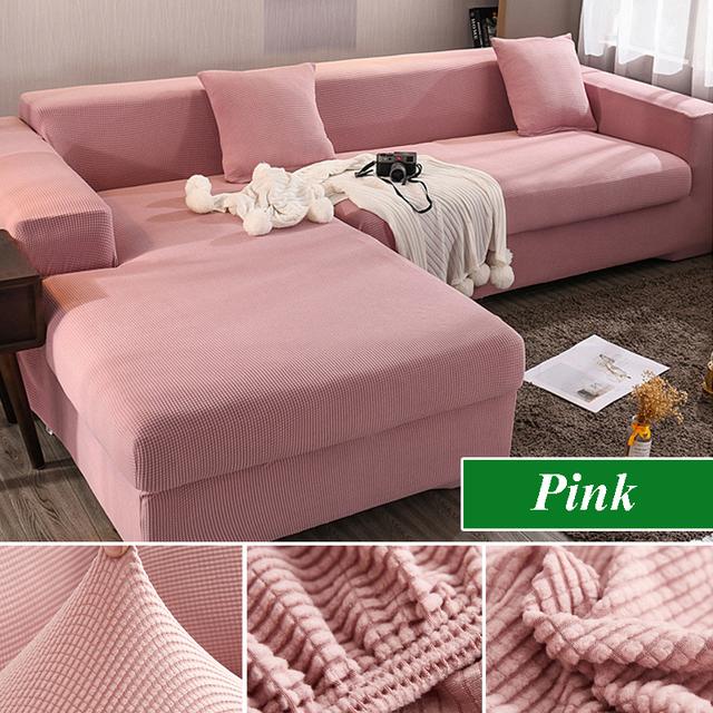 Potah na pohovku do obývacího pokoje Silný elastický Polar Fleece Rohový potah ve tvaru L na pohovku Chaise Longue