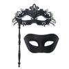 Elegant Detachable Half Face Mask Set With Metal And Rhinestones Decoration For Costume Parties And Halloween