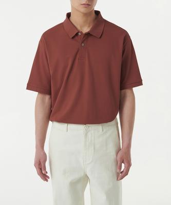 [Cooltandard] Relaxed Fit Pique Polo Shirt [Brick Red]