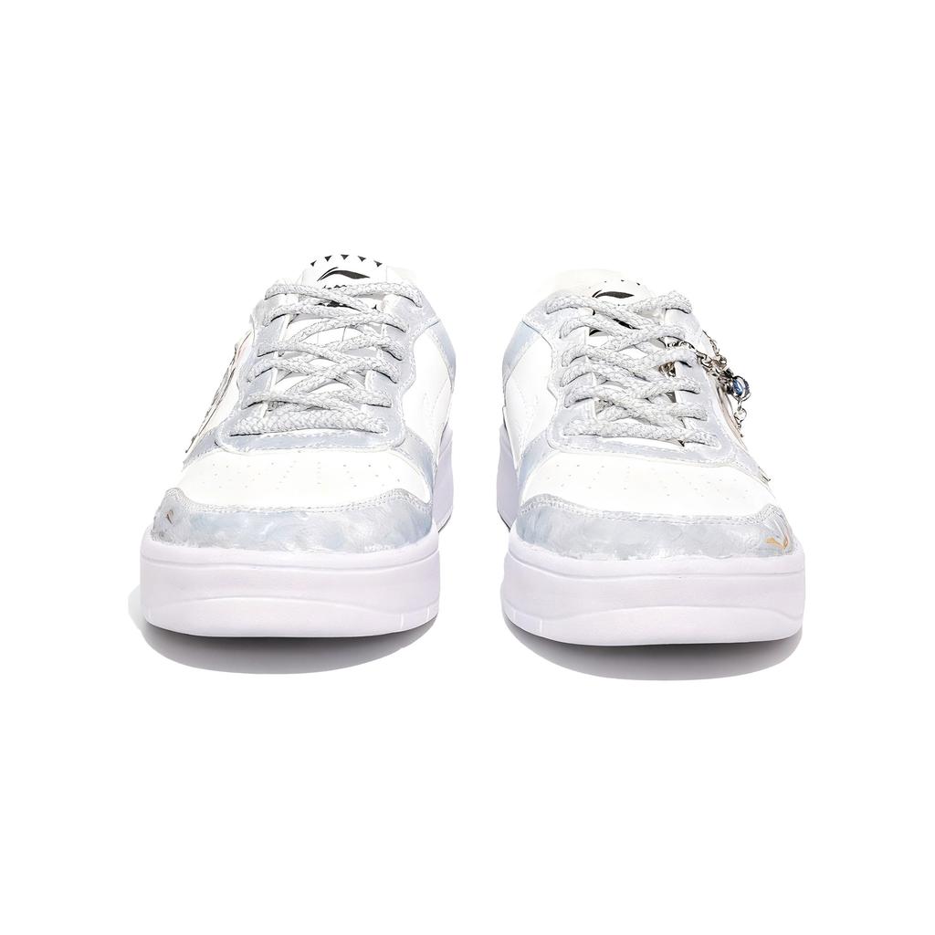 Li Ning Floating Boat Wear Resistant And Lightweight Low Top Skateboard Shoes Unisex White Gray AGCS419-1(Team1114-)
